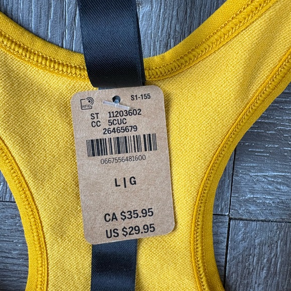 Victoria’s Secret PINK Racerback Scoop Neck Sports Bra Mustard Yellow Size Large - Picture 6 of 7